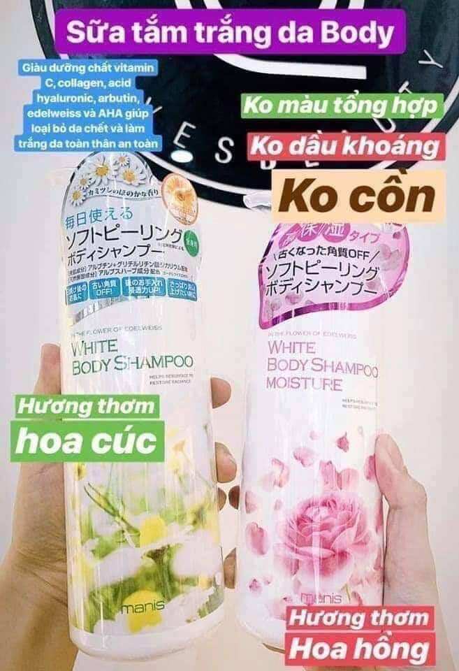 Sữa tắm trắng Manis White Body Shampoo Nhật Bản