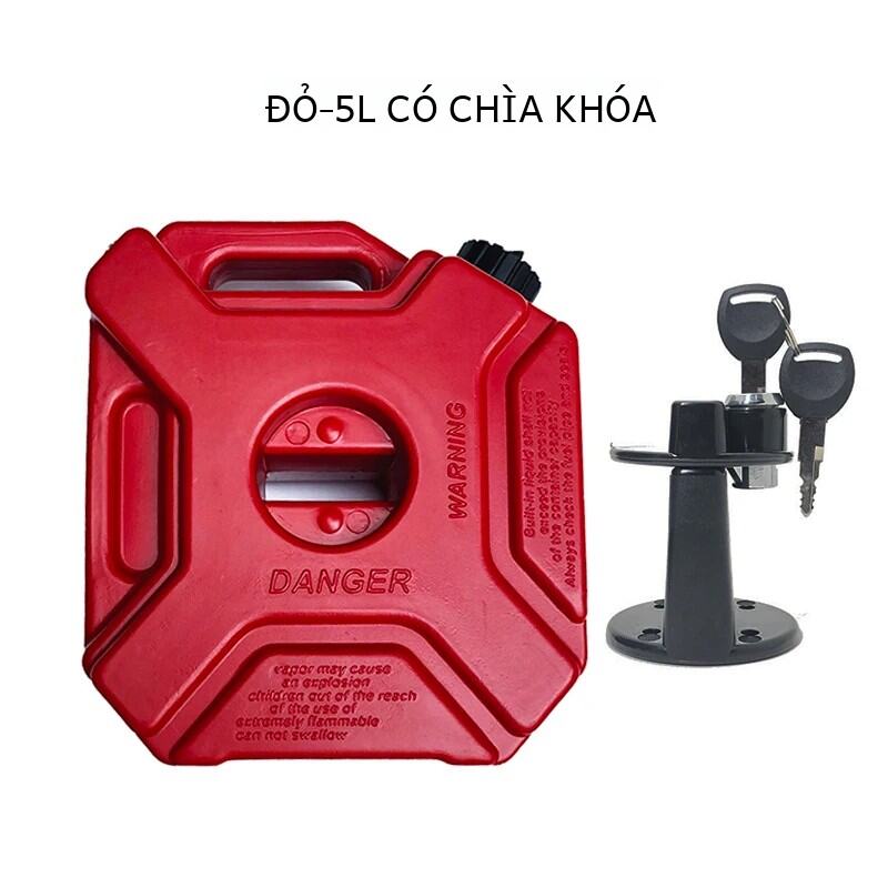 Xe Máy Di Động Nhựa Khí Nhiên Liệu 3L/5L Dự Phòng Khẩn Cấp Xăng Diesel Lưu Trữ Có Khóa Kỹ Thuật Cao Cấp Nhựa