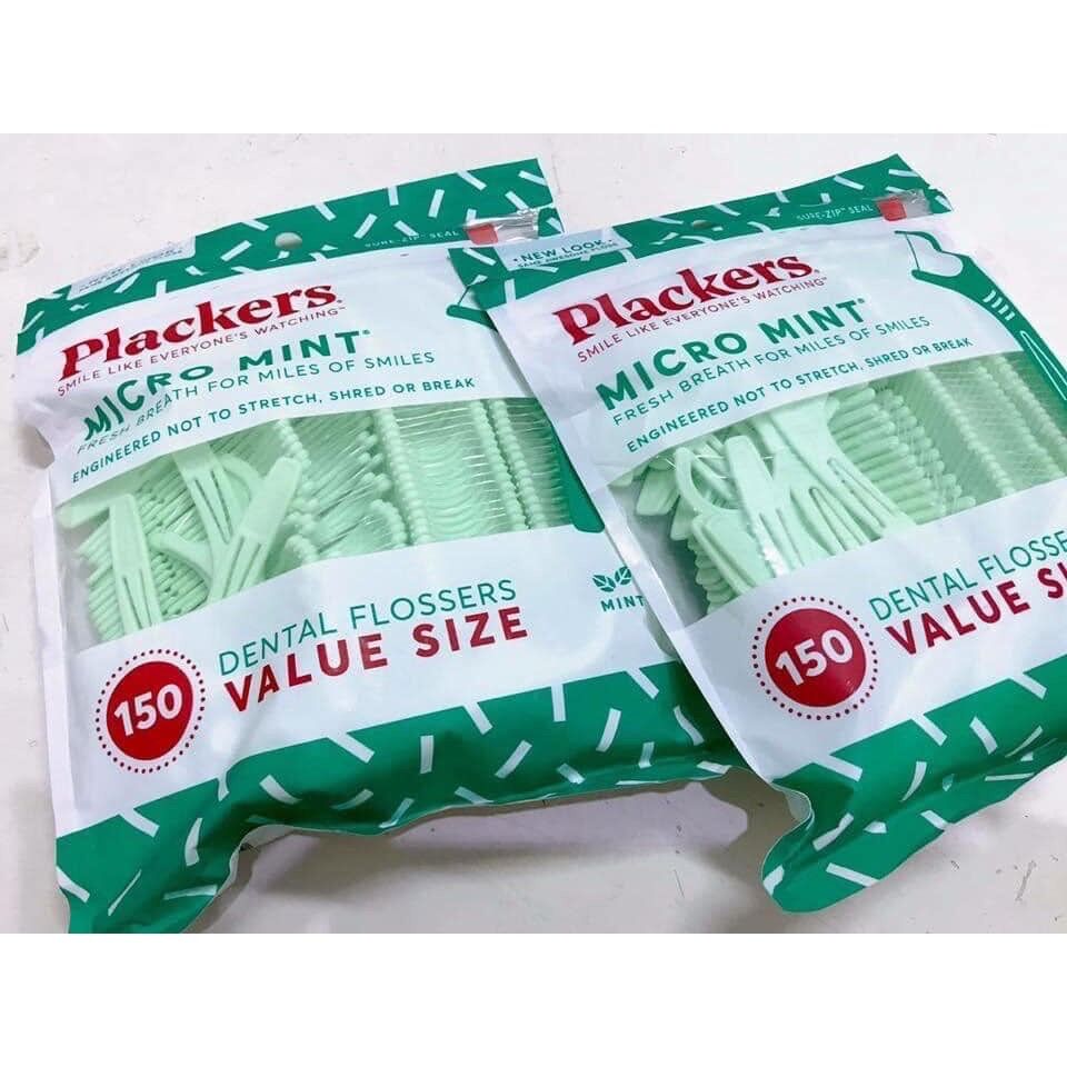 Gói lớn 150 chiếc tăm chỉ nha khoa Plackers Micro Mint