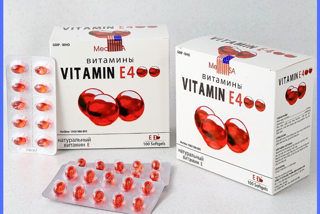 E đỏ - Vitamin E đỏ Nga. Hộp 100 viên