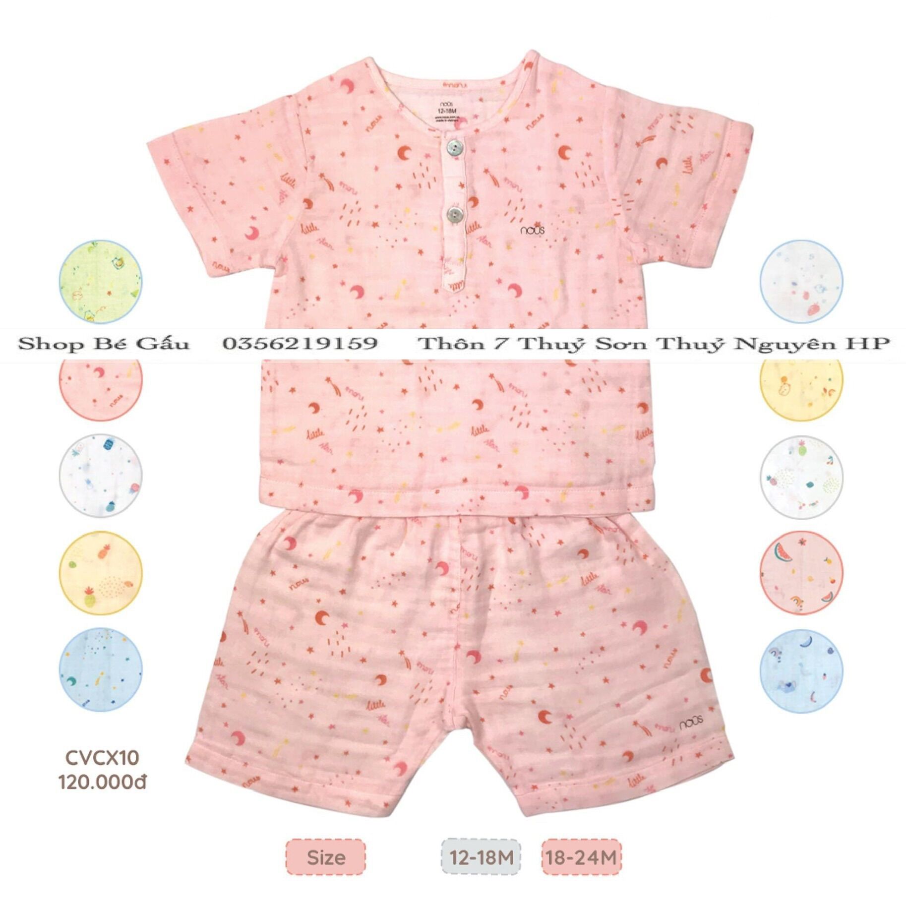 Bộ cộc xô nous sz 12-18m và 18-24m