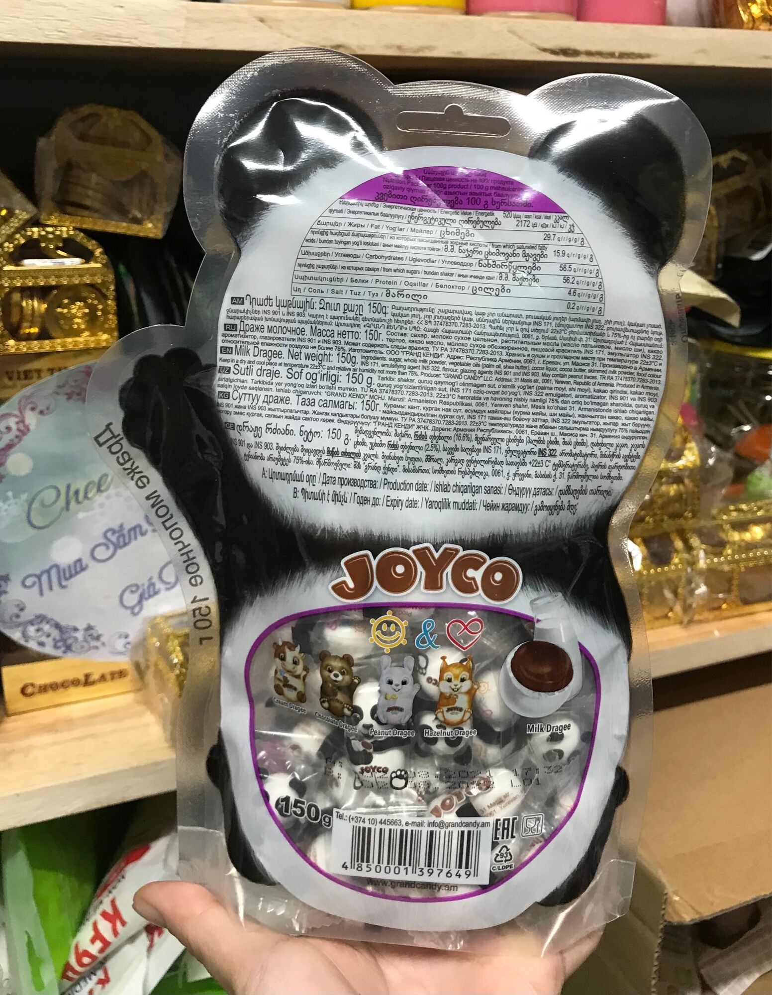 Kẹo Socola Gấu Trúc Panda Joyco Milk Dragee ( 1 Bịch 150g)