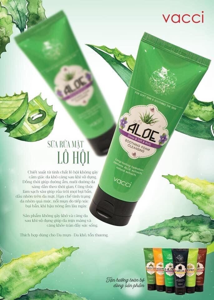 VACCI - SỮA RỬA MẶT GẠO LỨT (DA NÁM, TÀN NHANG - DA HỖN HỢP)