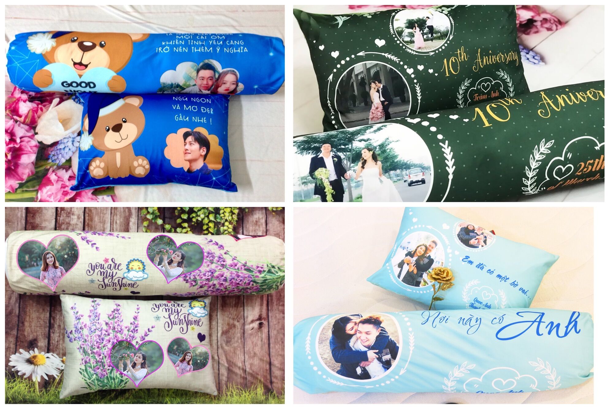 Vỏ gối in hình theo yêu cầu