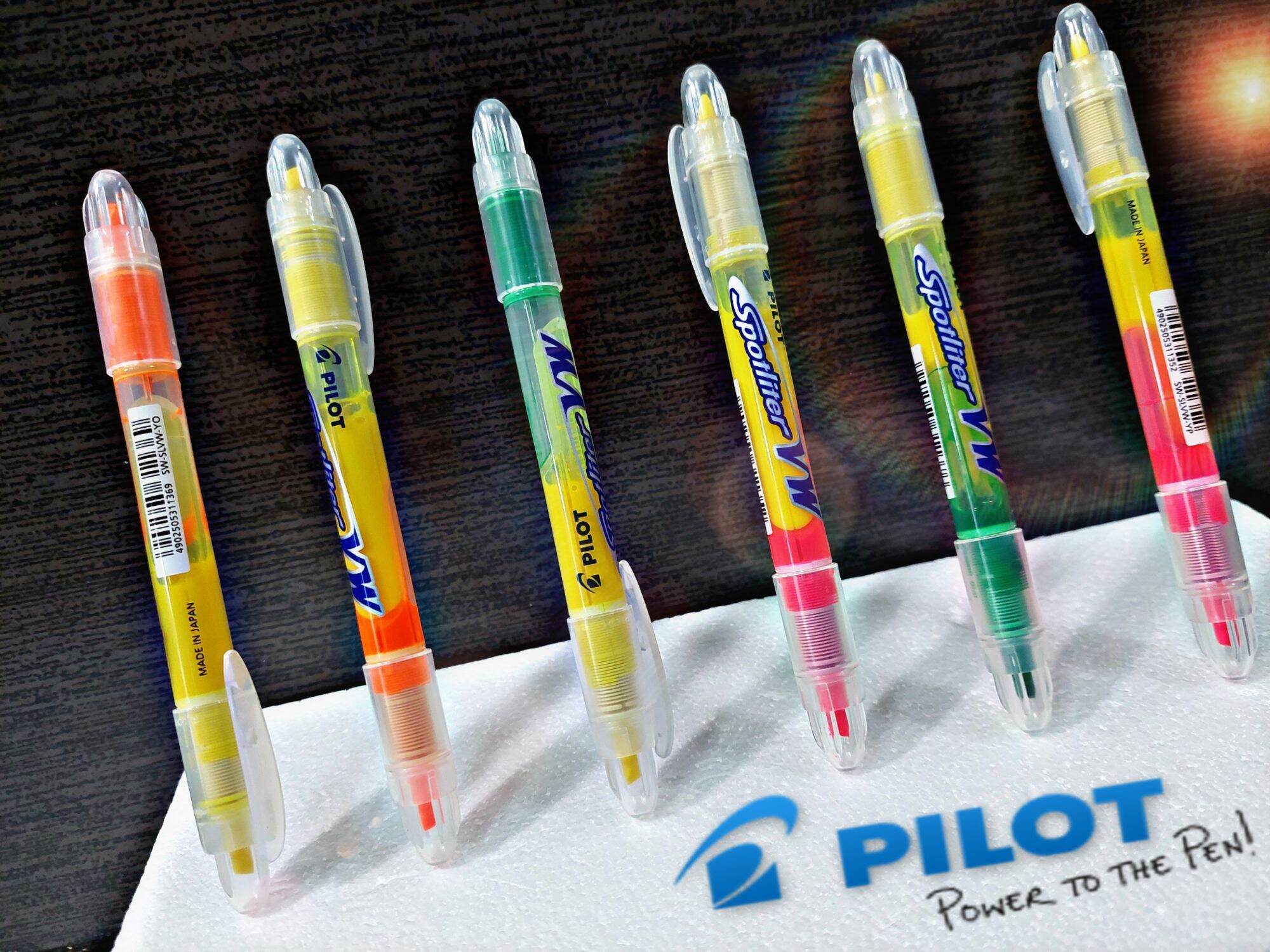 Bút dạ quang nước hai đầu cao cấp pilot sw-slvw spotliter , made in japan .