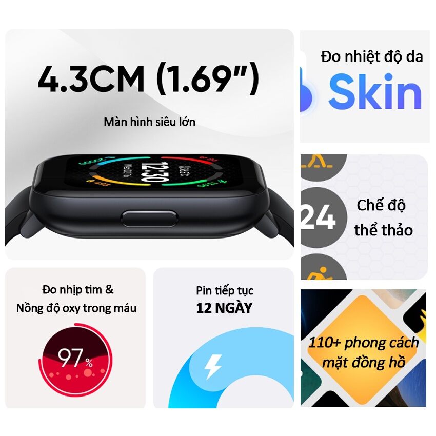 ĐỒNG HỒ THÔNG MINH REALME S100 ĐEN