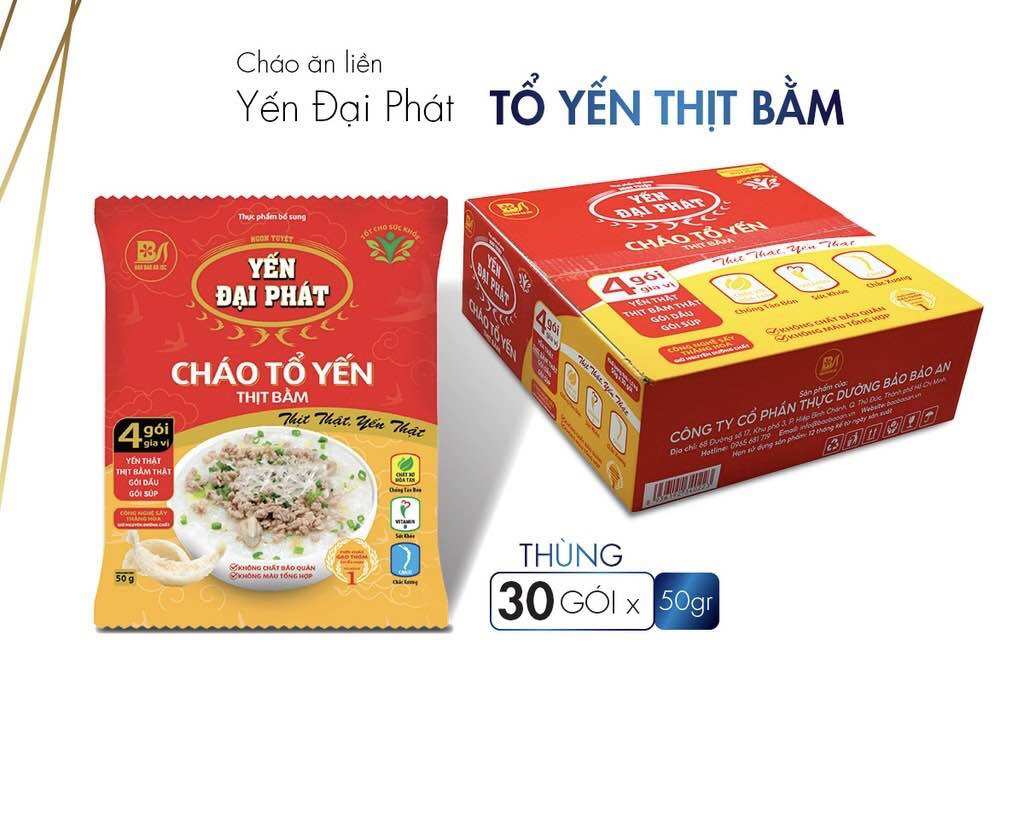 Cháo tổ yến thịt bằm thùng 30gói