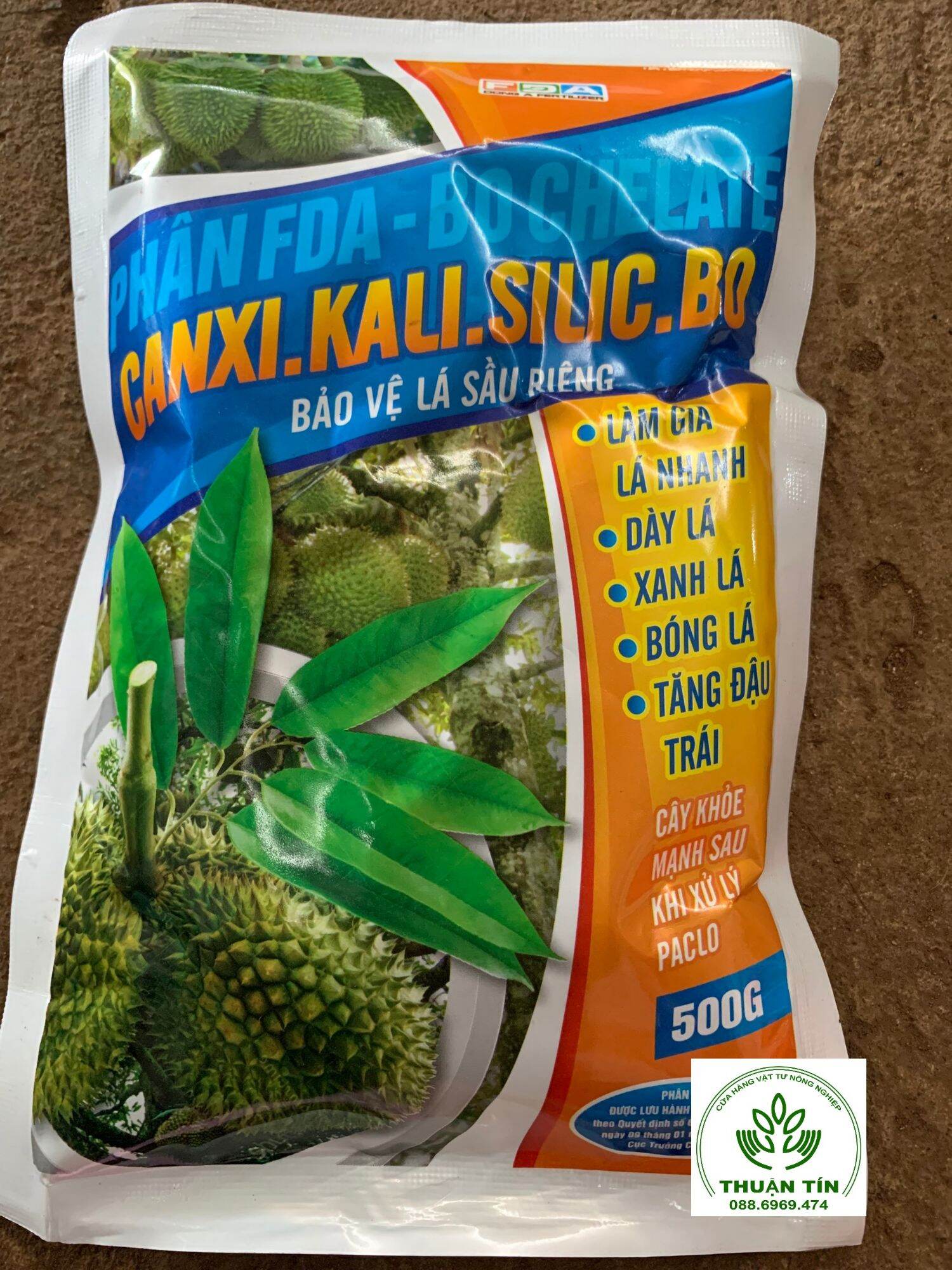 Canxi kali silic Bo ( làm già lá, xanh lá, dày lá, bóng lá, tăng đậu trái)