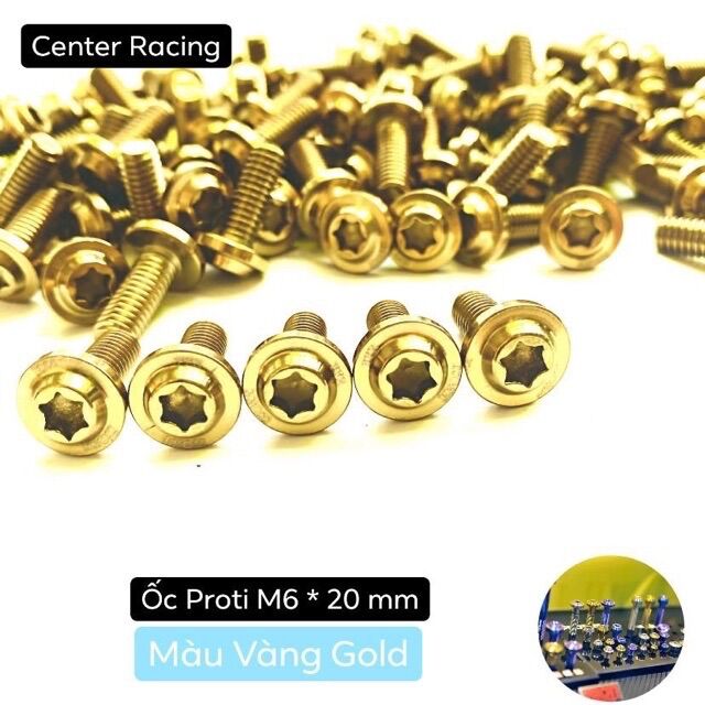 [ Màu Vàng ]  Combo 5 Ốc proti M6 * 20 ren nhuyễn ,Sản Phẩm Chất Lượng, Gian Hàng Uy Tín, Giá Cả Cực Tốt, Mua Ngay.