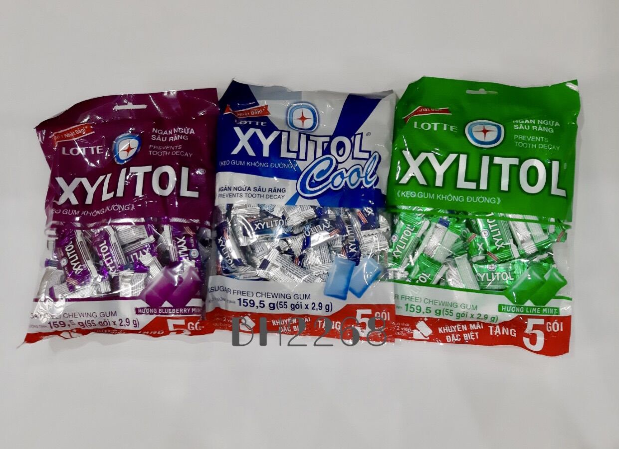 Kẹo Gum Không Đường Xylitol I Cool, Việt Quất, Chanh Bạc Hà I 55 Gói/ Bịch
