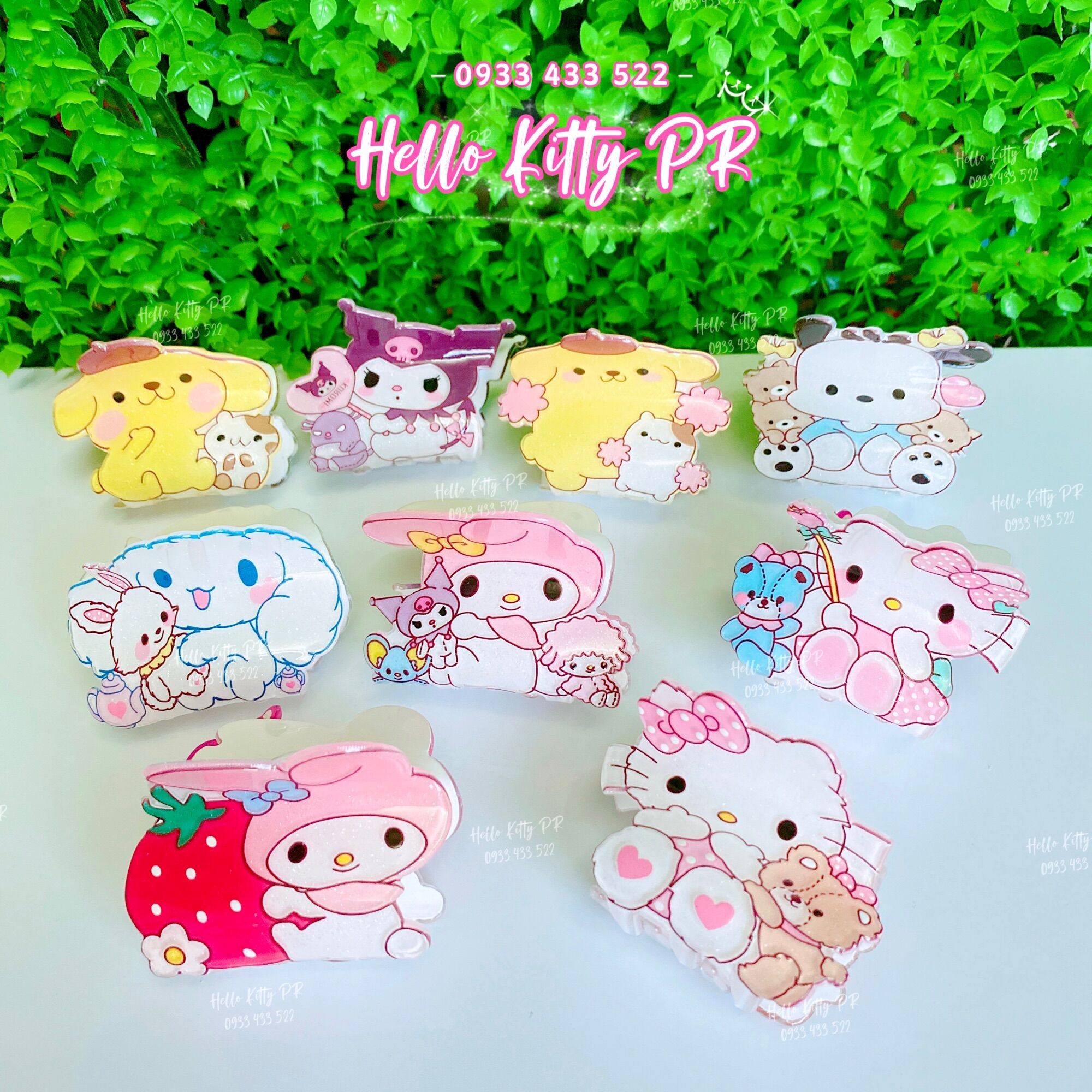 Kẹp tóc càng cua 3D HelloKitty Melody Cinnamoroll Purin