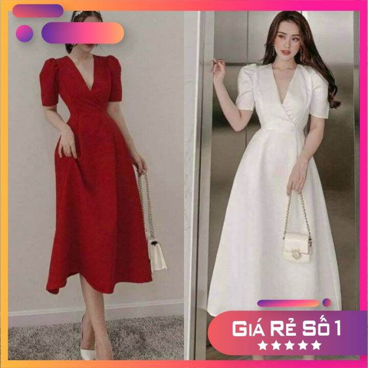 Đầm xòe dáng dài qua gối nhiều màu hàng cao cấp mặc đi chơi đi tiệc hàng có sẵn tại Blingshop