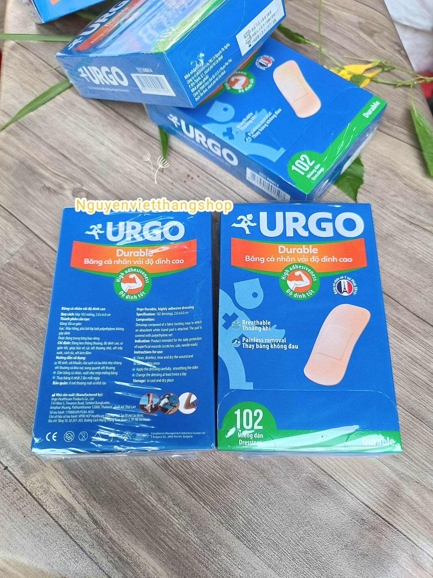 Hộp băng cá nhân URGO có độ dính cao ( 1 hộp 102 miếng)