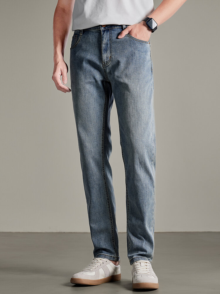 2025 New High-End Brand Lyocell Jeans Men's Winter Slim Fit Casual Pants High Elasticity Men's Business Casual Comfortable Breathable Antibacterial Color Fastening Giá 1,379,000 Đồng*Miễn phí vận chuyển