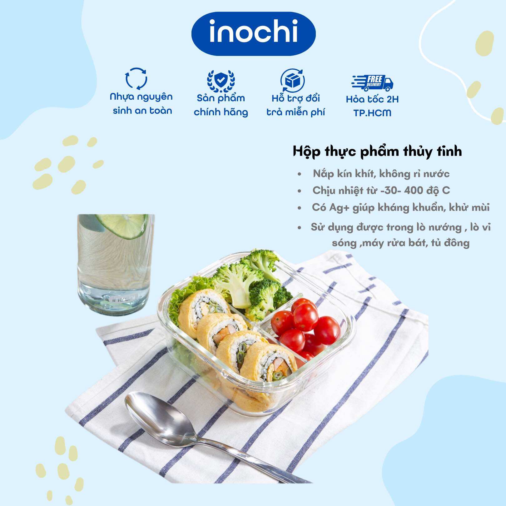 Hộp thuỷ tinh vuông Inochi - Nikko
