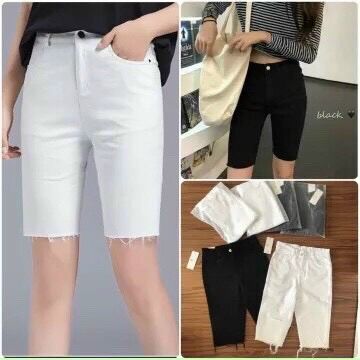 Quần kaki ngố nữ trơn co dãn nhẹ