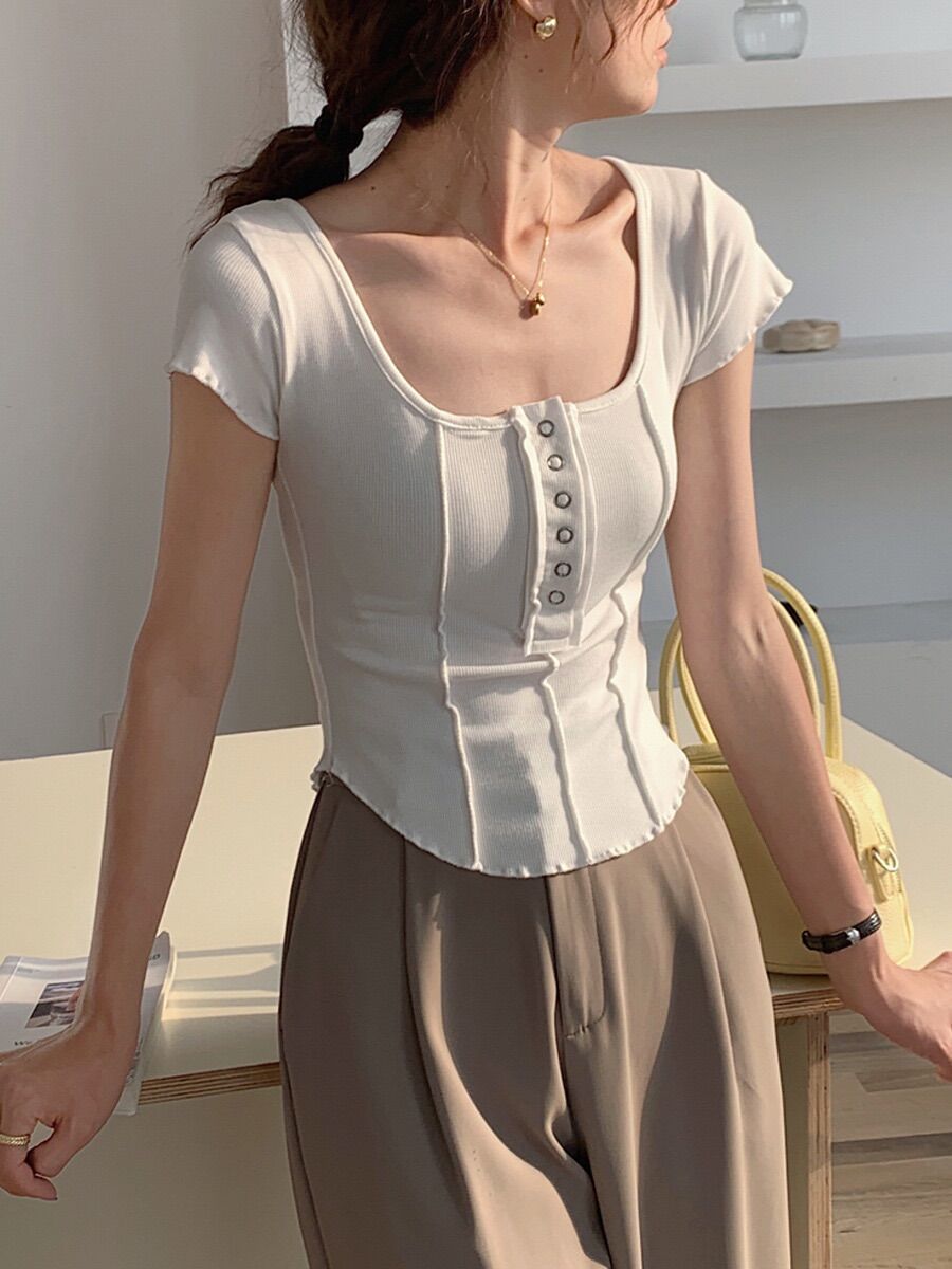 Áo thun gân cotton chất đẹp [ảnh thật]