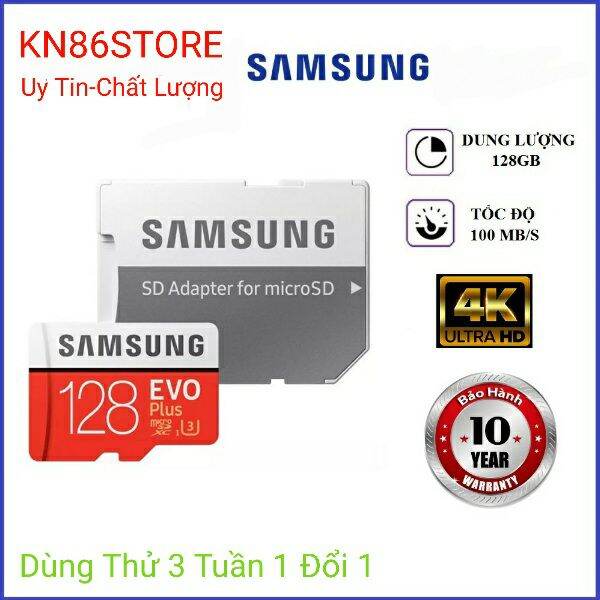 Thẻ nhớ 256GB 100 MB/S Micro SD Class 10 U3 TF Card UHS-I 128G 64GB cho SAMSUNG EVO PLUS Tốc Độ 100MB/s