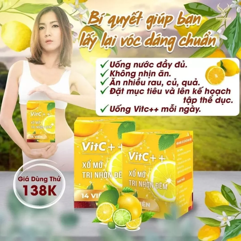 Viên nâu vàng kẹo xổ mỡ đêm VitC++ tem chính hãng 1994 Beauty