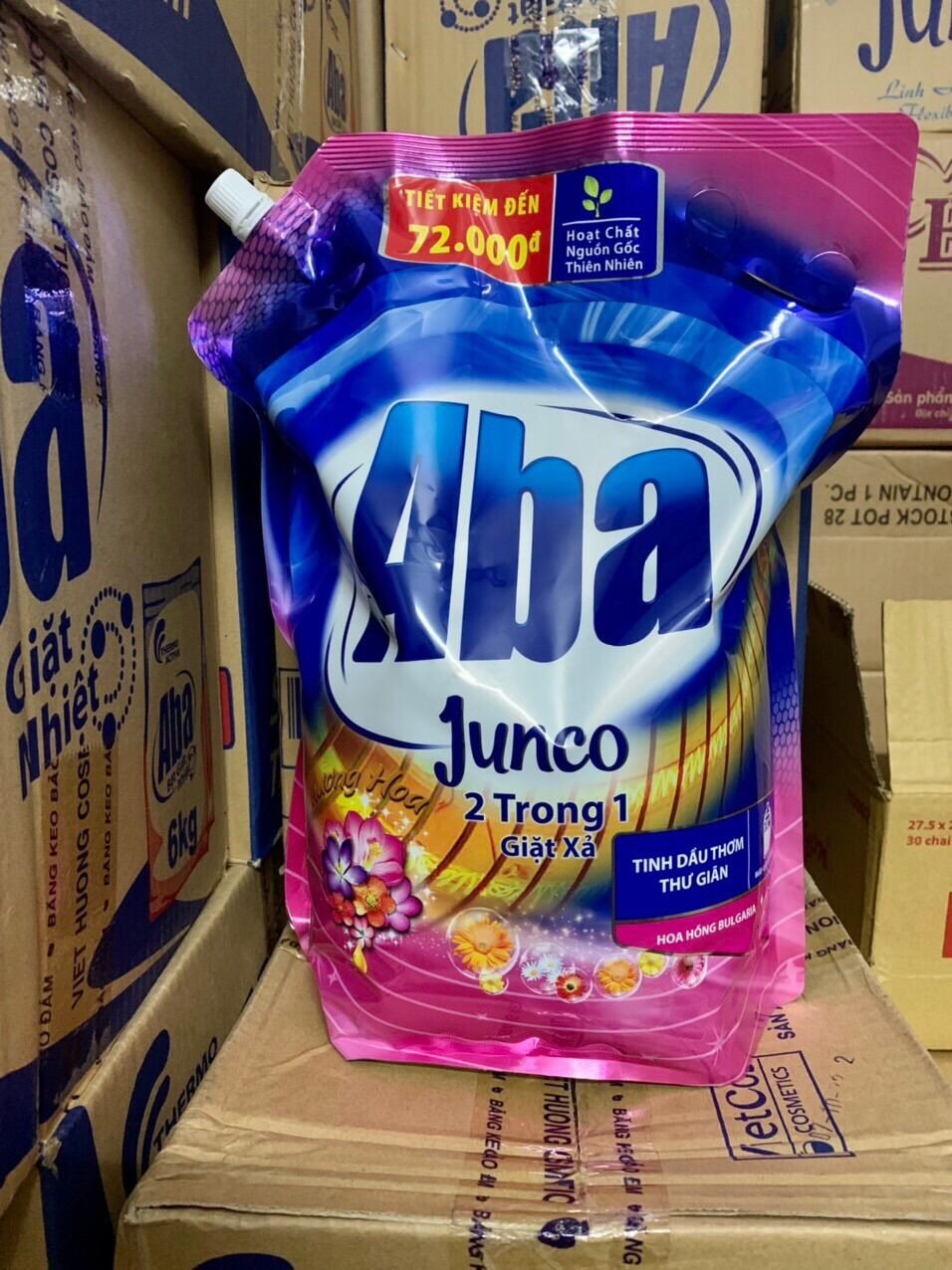 Túi nước giặt Aba Junco 2 trong 1 màu hồng 3,6kg