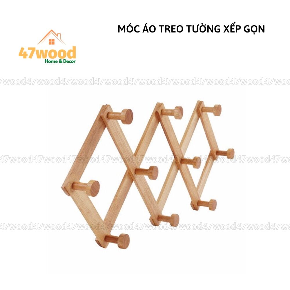 Móc xếp treo tường xếp gọn 10 núm treo