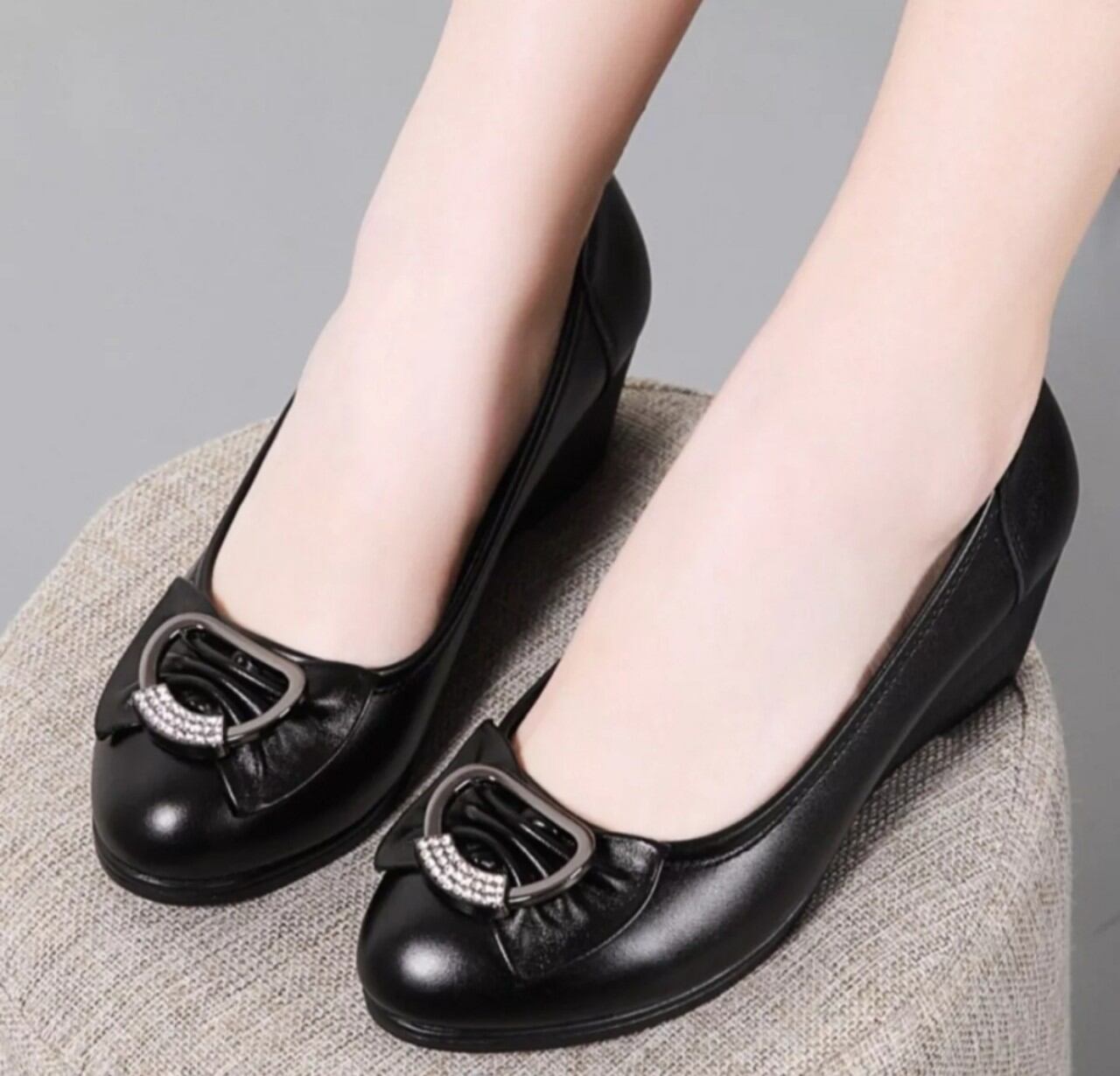 Giày búp bê da xịn đế độn khóa mới ms02