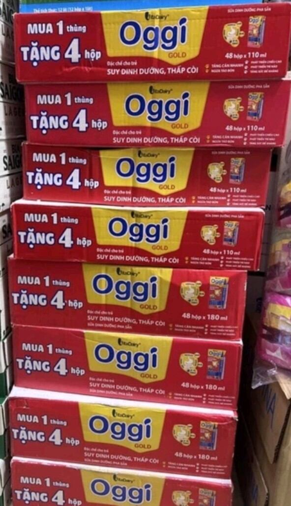 [ Có thẻ cào tích xu] Thùng 48 hộp sữa bột pha sẵn oggi gold 110ml