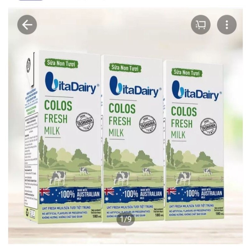 Thùng 24 hộp sữa non tươi Vitadairy 180ml