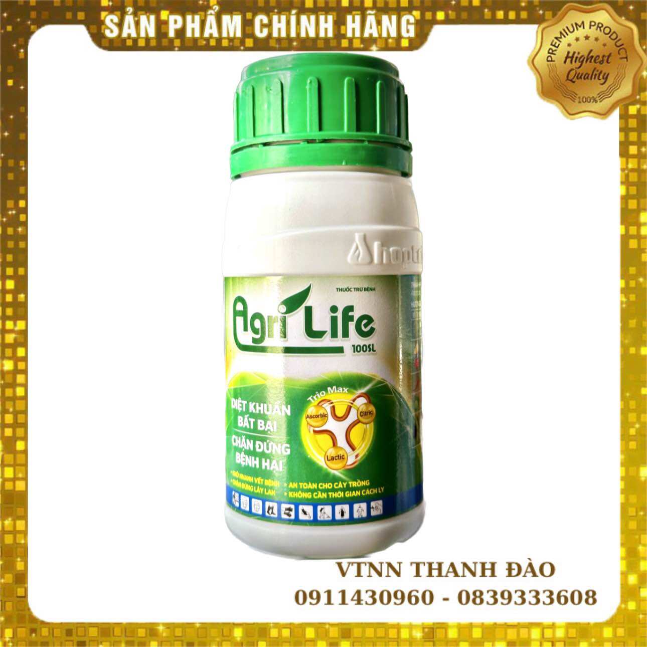 Agri life 100sl chai 200ml| diệt khuẩn bất bại| cty hợp trí