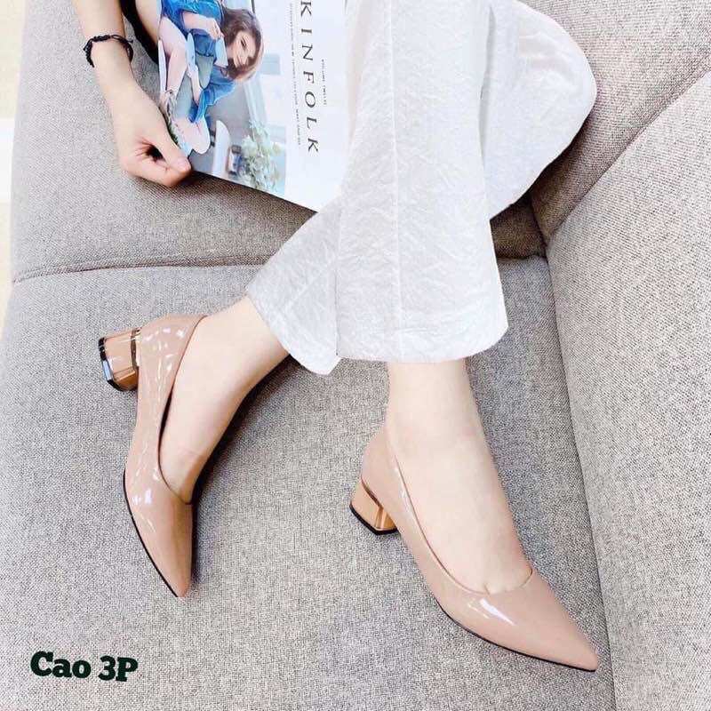 (Bigsize 35-42) Giày cao gót 3p da bóng trẻ trung