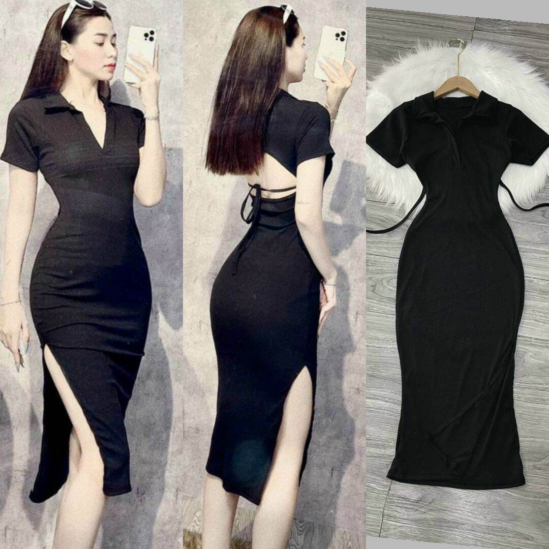 ĐẦM GÂN BODY XẺ TÀ HỞ LƯNG CỘT DÂY