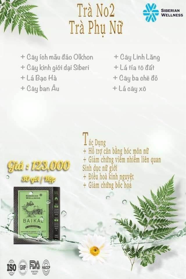 Trà Thảo Mộc giúp điều hòa Kinh Nguyệt và Cơn bốc hỏa của Phụ Nữ trà N°2