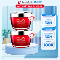 Combo 2 Kem Dưỡng Ban Ngày OLAY REGENERIST Căng Mướt, Sáng Khỏe & Phục Hồi Dấu Hiệu Lão Hóa Hũ 50G