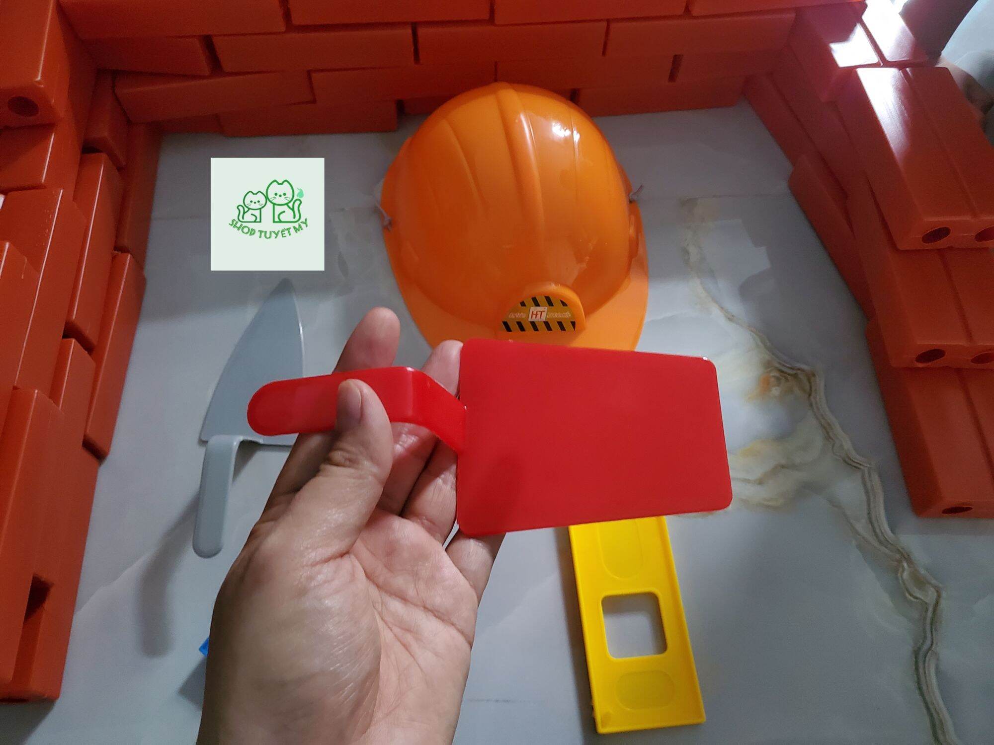 Nhựa VN- Túi đồ chơi kĩ sư xây dựng 30 viên gạch ống và 5 dụng cụ xây