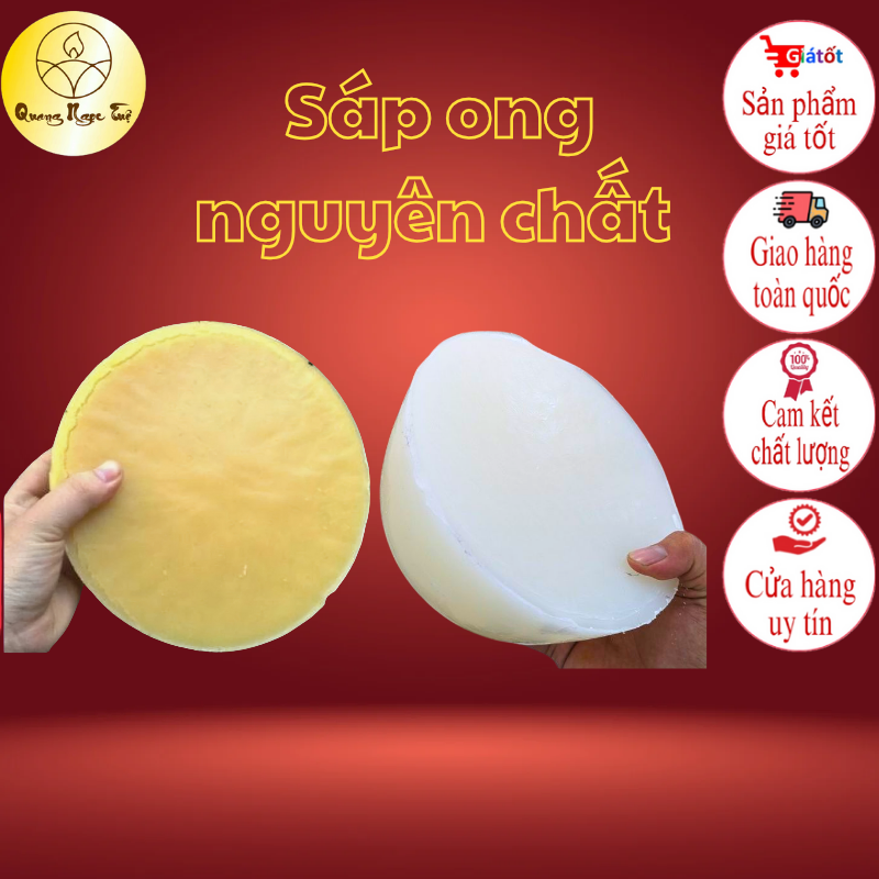 Sáp ong vàng, sáp ong trắng dạng tảng 100% 300gr 500gr 1kg Nguyên liệu Handmade