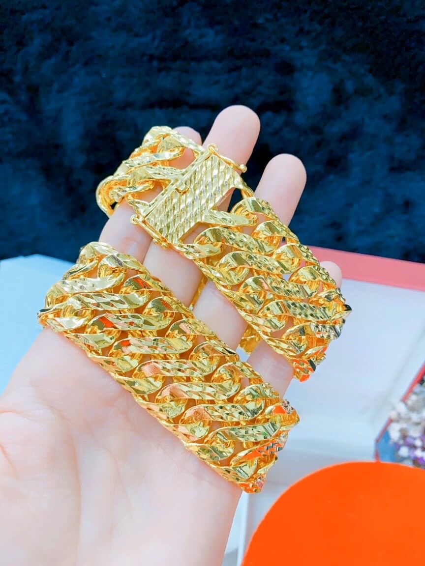 Lắc tay nam kiểu xích lớn mạ vàng 18k cao cấp mẫu mới về