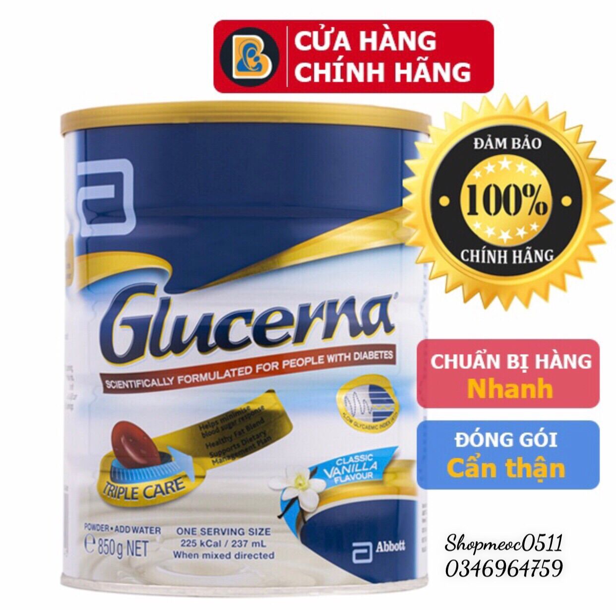 Sản phẩm sữa glucerna úc 850g