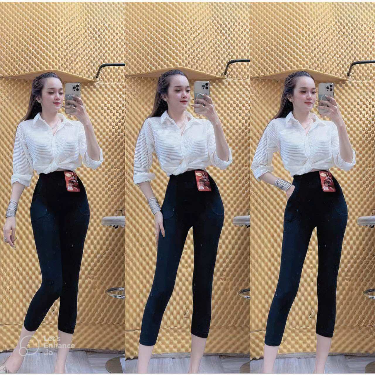 Quần lửng 7766 legging qc 2 túi chiều dài 71cm