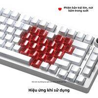 AULA | Nút Bấm Phím PC Trong Suốt Hình Tim Tự Chế Thích Hợp Dây Chéo