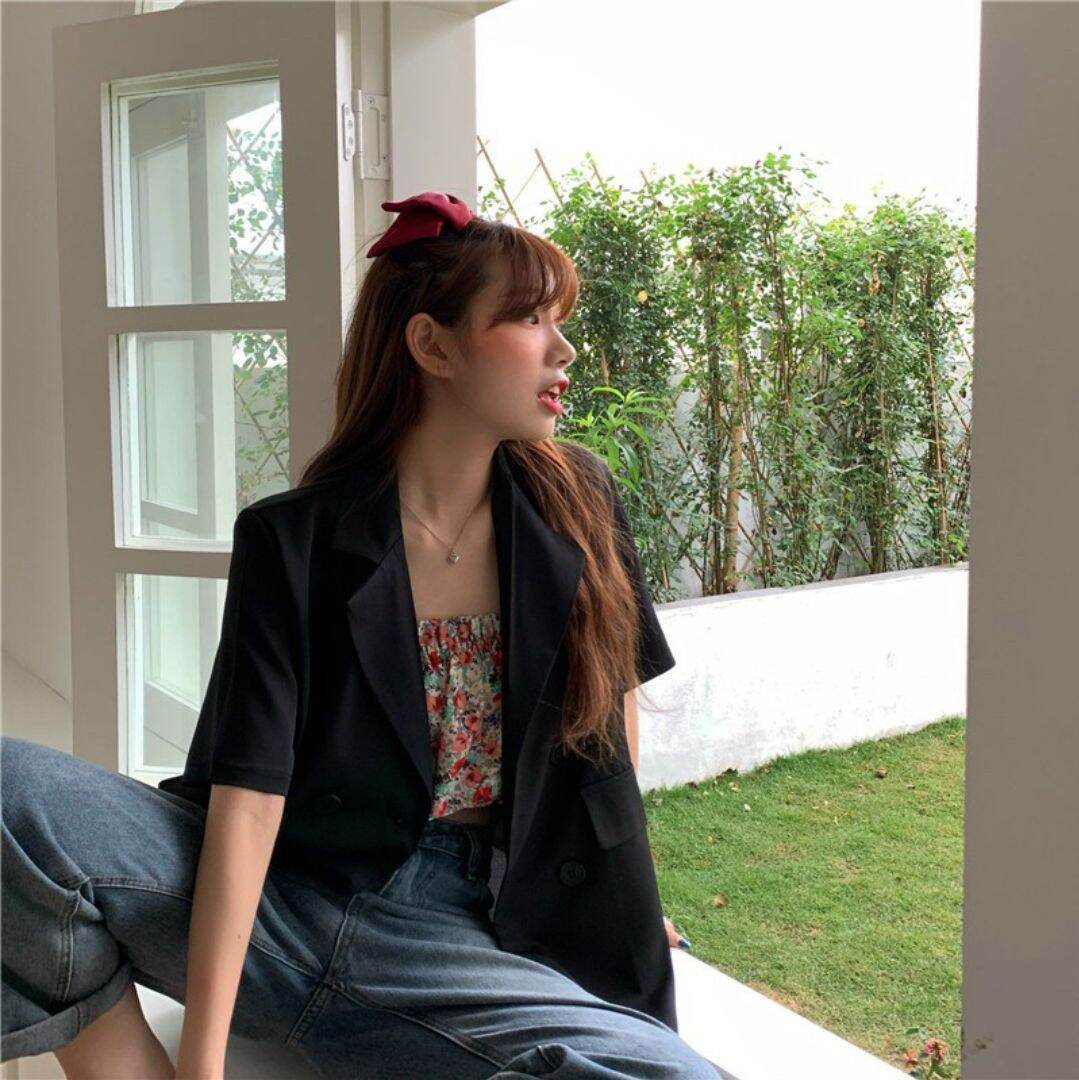 áo blazer cộc tay 4 cúc ảnh thật