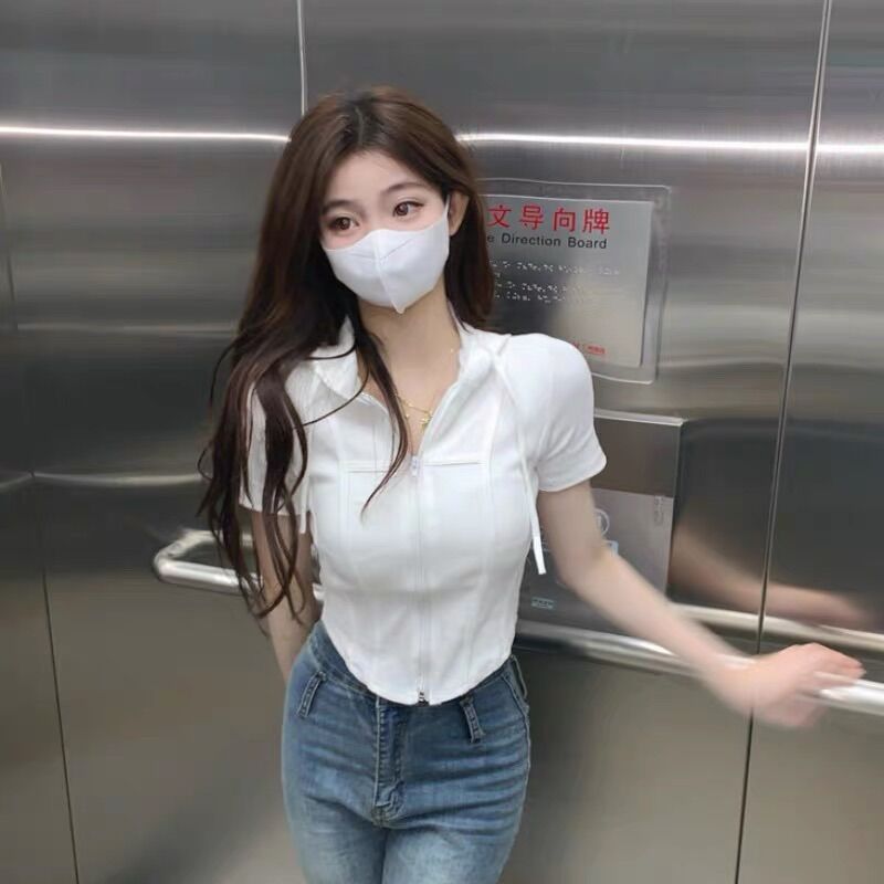 [HÀNG HOT] Áo Croptop Có Nón Thun Gân Siêu Xinh Xắn
