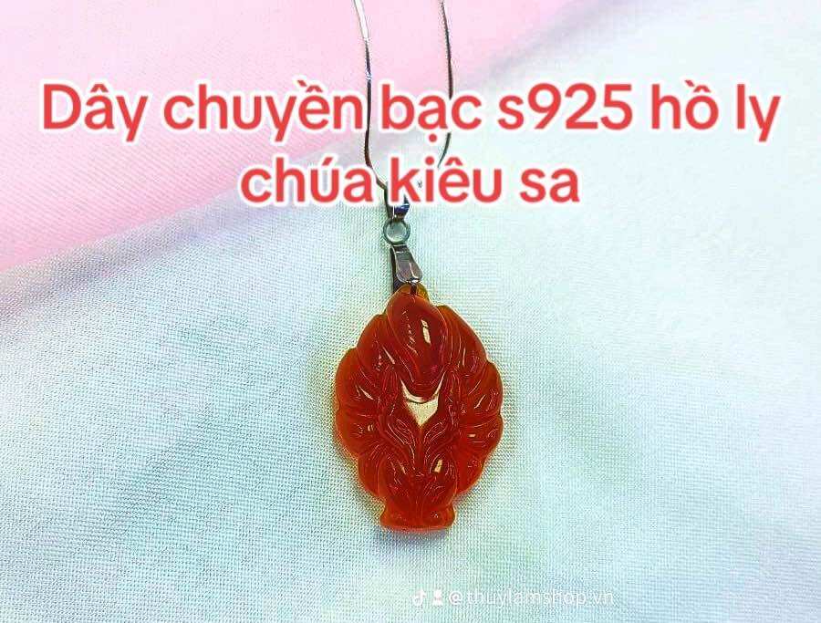 Dây chuyền bạc s925 mic mặt hồ ly chúa 9 đuôi may mắn tình duyên