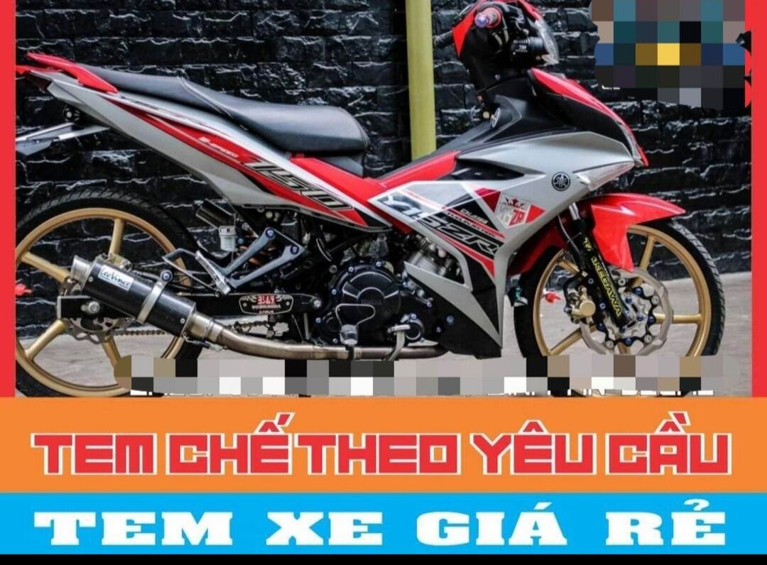 Tem rời exciter 150 trắng đỏ y15zr