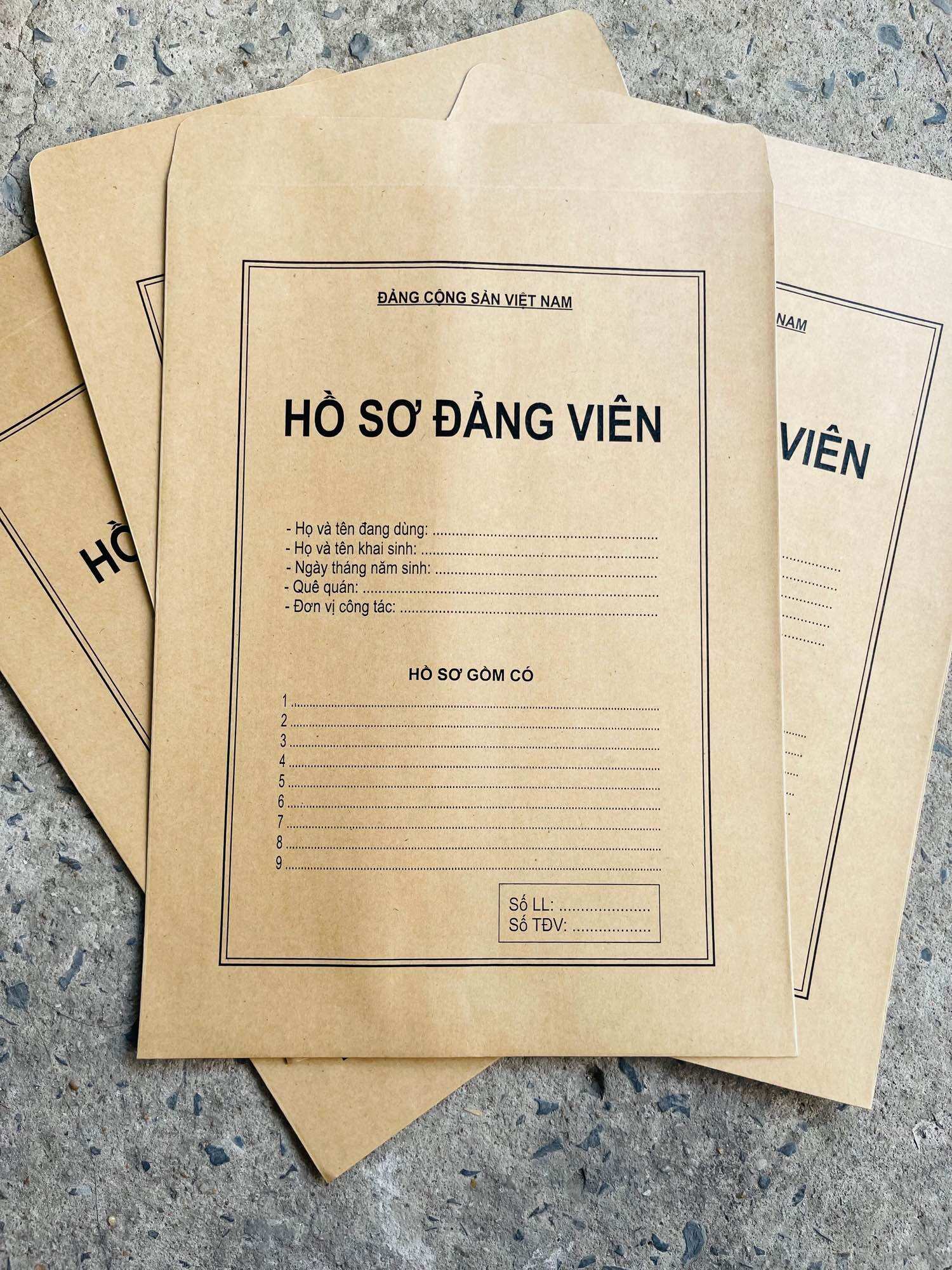 TÚI ĐỰNG HỒ SƠ ĐẢNG VIÊN - combo 5 túi (loại dày 180gsm)