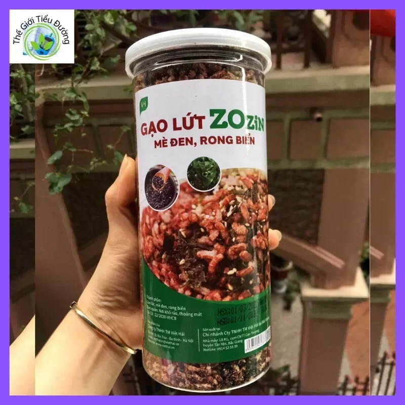Cốm gạo lứt zozin mè đen rong biển hộp 330g
