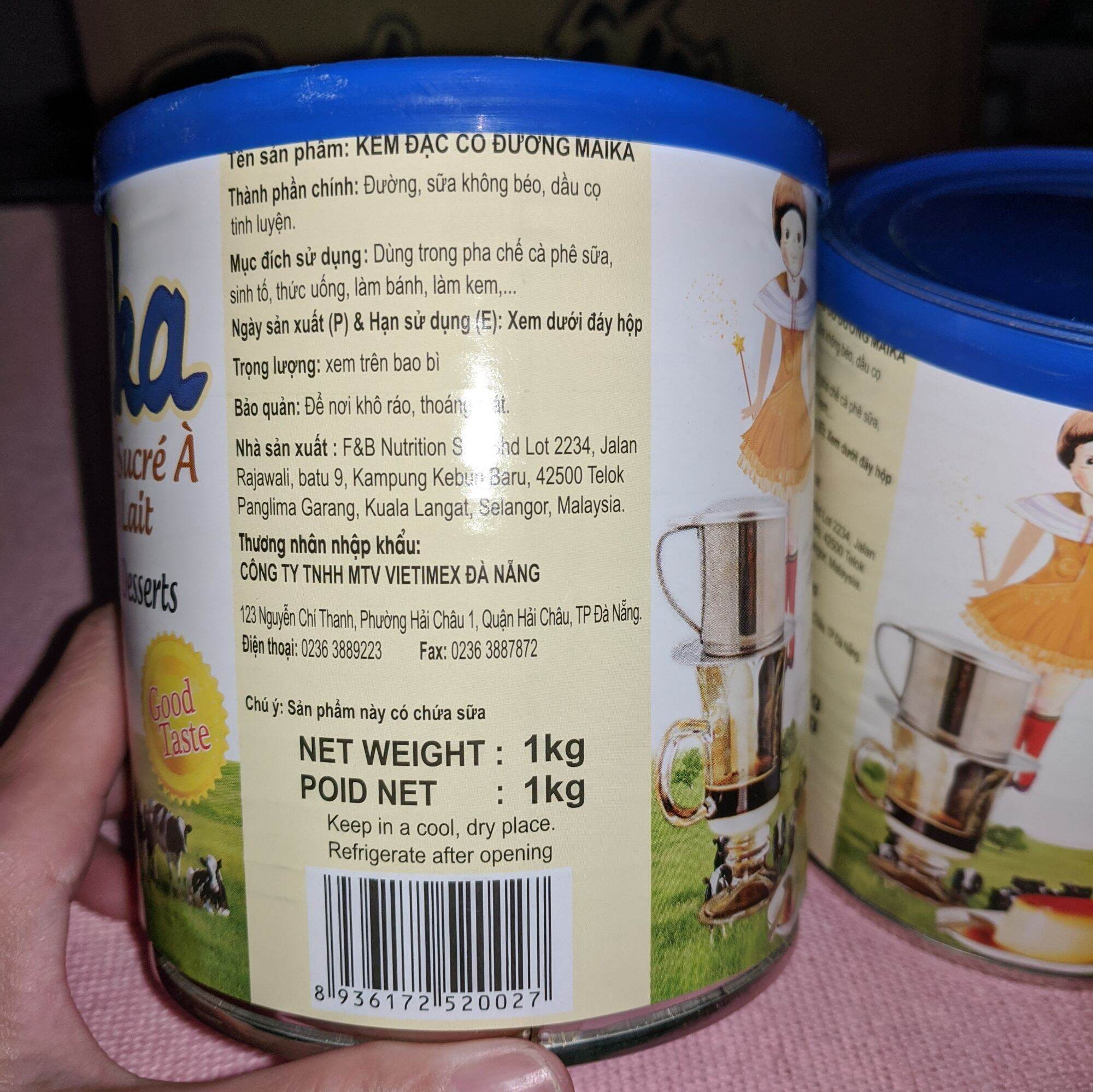 Combo 2 hộp Sữa đặc có đường Maika 1 kg