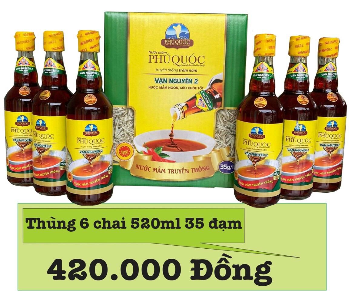 Nước mắm Thùng 6 chai 520ml 35 đạm