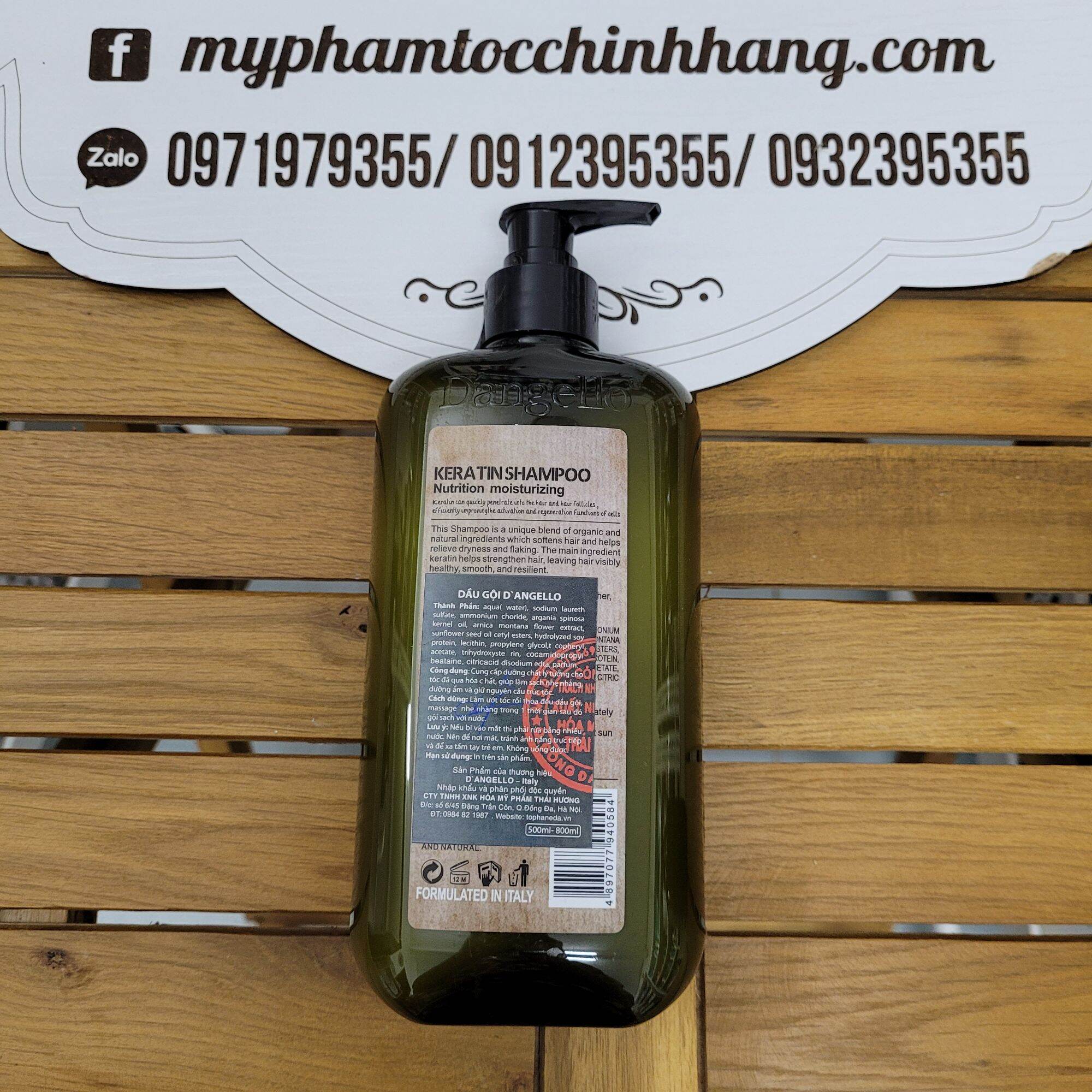 Dầu gội xả D'angello keratin 800ml
