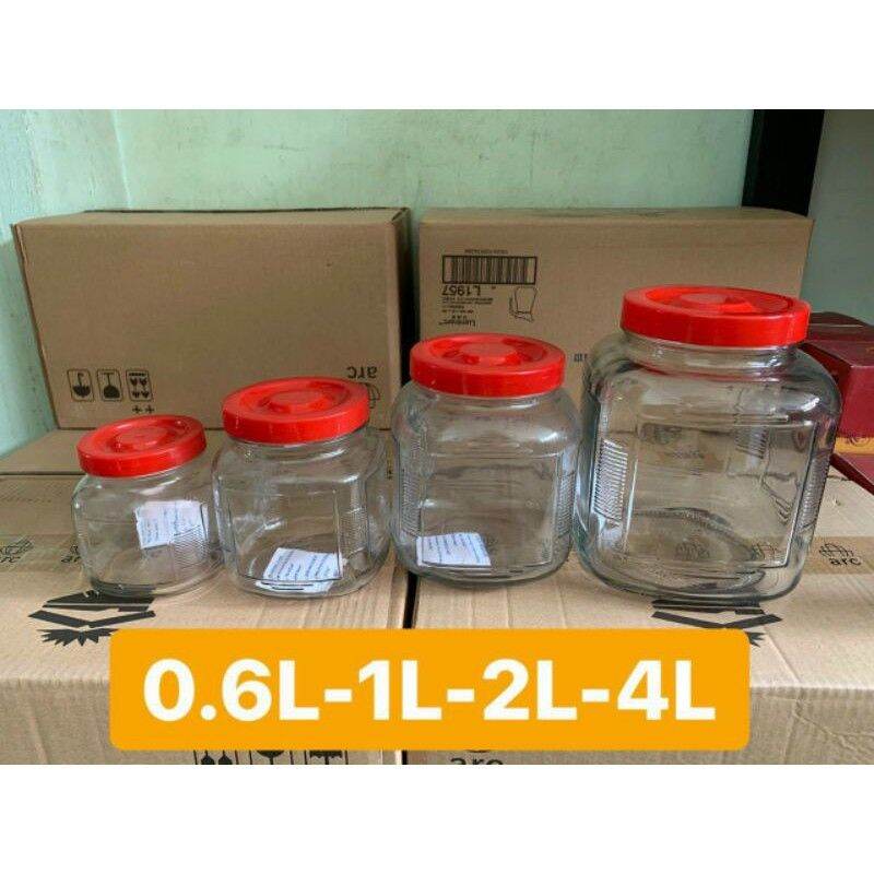 [HCM]Hủ thủy tinh nắp nhựa 4.0L