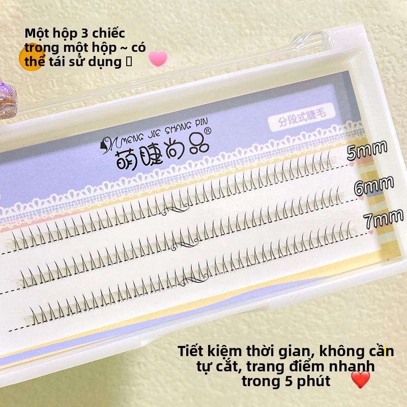 MENGJIESHANGPIN | Miếng dán giả mày tự dính MS09 của Mignonne Eyelashes Thiết kế tiên nữ Rơm trong s